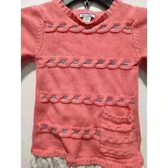 Hartstrings Pink Blue & Girl’s Pullover Sweater Ruffled Edge Sz 5/6 - Picture 4 of 7